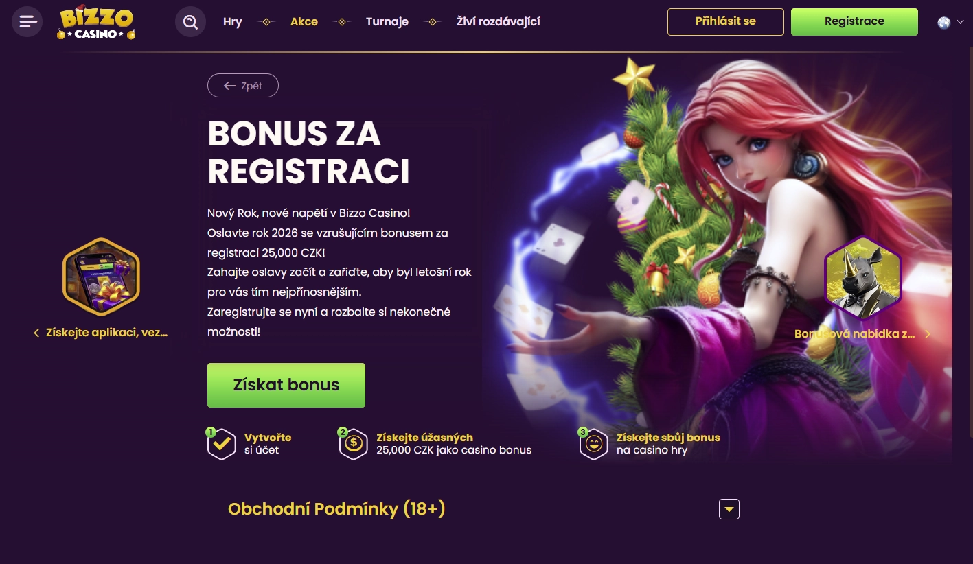 Bonusová lobby a freespiny v Bizzo Casino